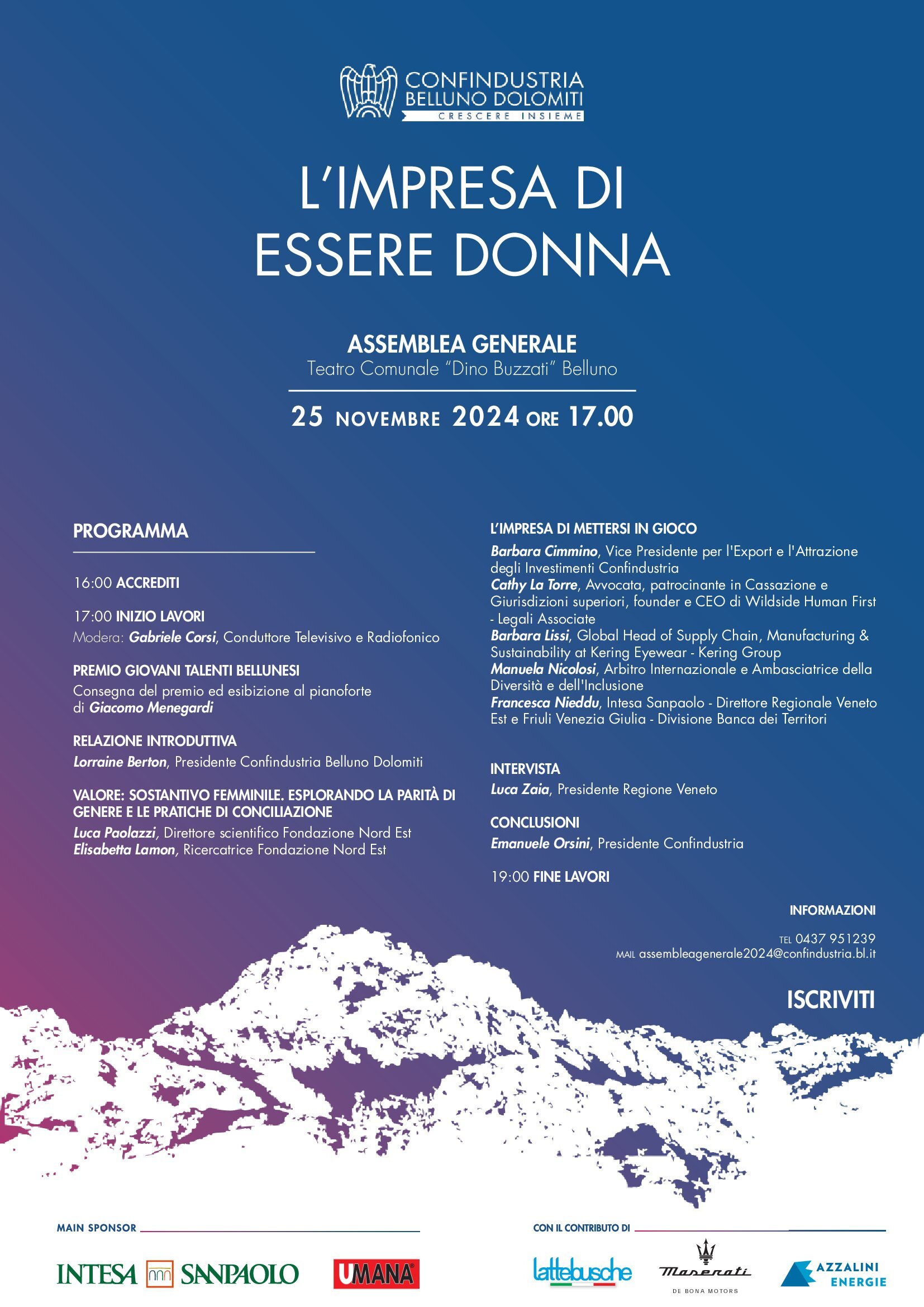 L’impresa di essere donna – Confindustria Belluno Dolomiti pronta all’assemblea generale